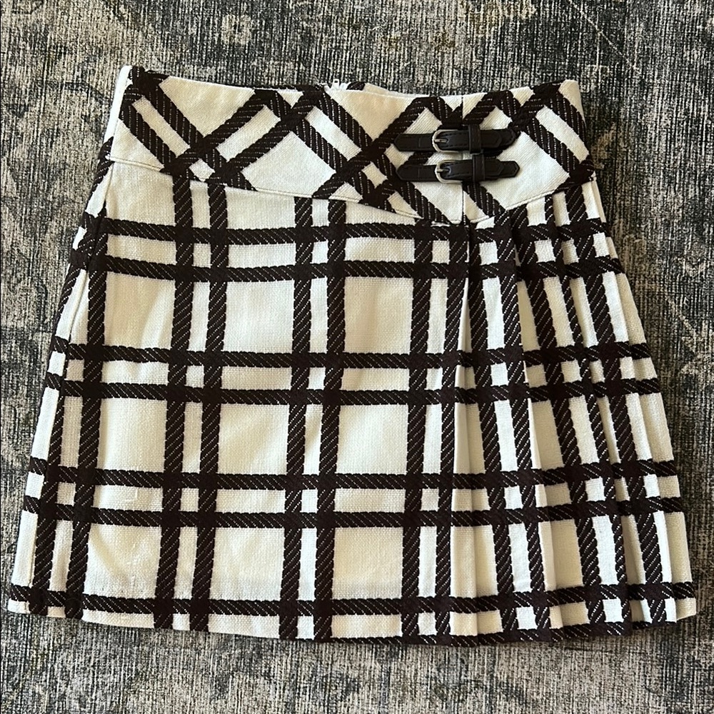 Plaid Brown & Off White Girl’s Skirt